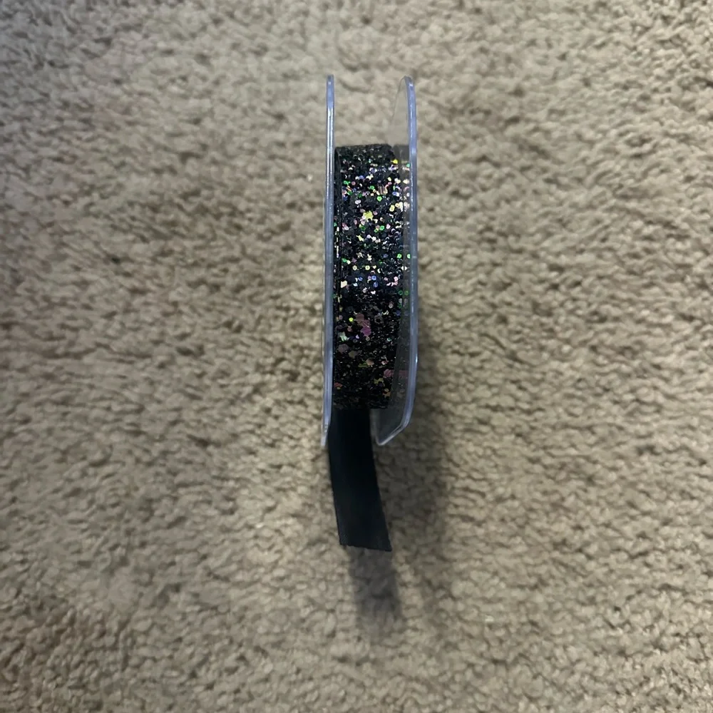 Paper Source Black Multi Glitter Ribbon